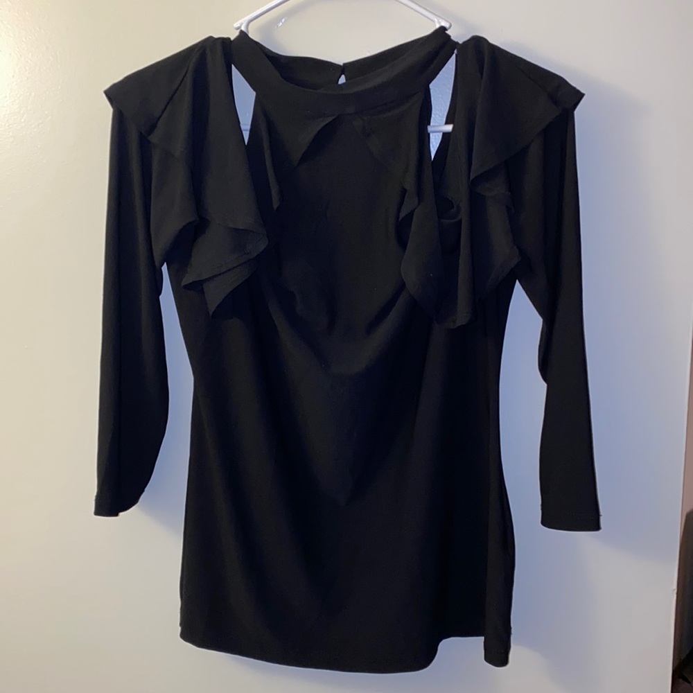 Cold Shoulder Ruffle Top - Picture 3 of 6